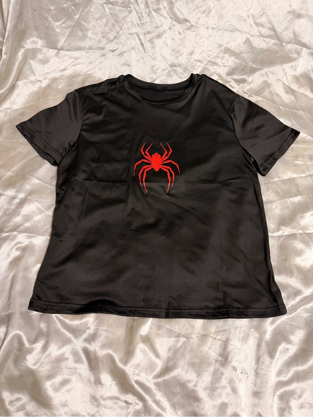 Black Short-Sleeve Tee with Red Spider-Man Logo